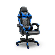 Геймерское игровое компьютерное кресло 4Points GT спортивное для пк с подушками раскладное синее