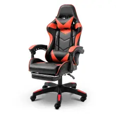Геймерське комп'ютерне крісло 4Points DL з підставкою для ніг офісне ігрове розкладне для ПК вдома Червоне