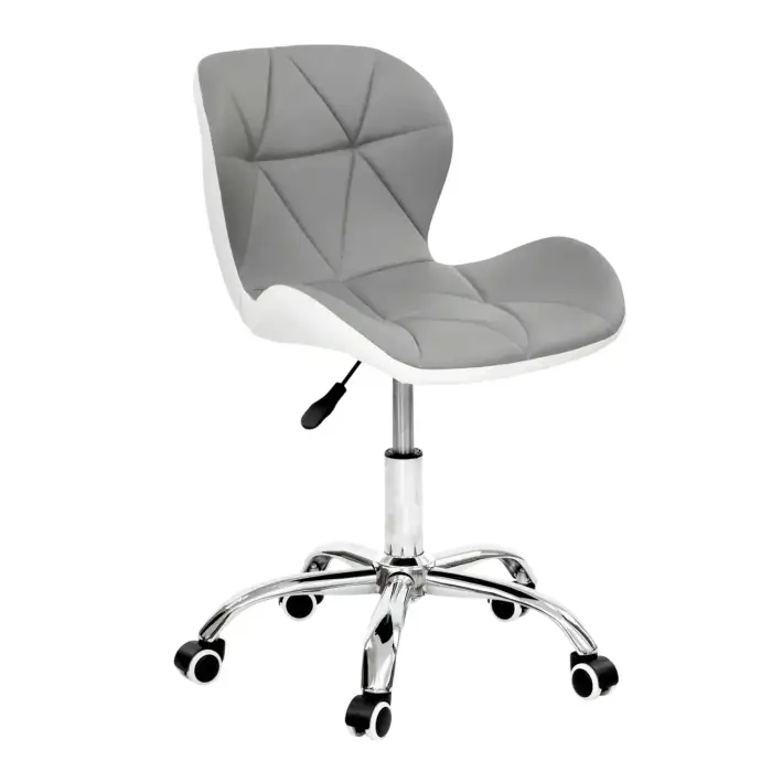 Кресло компьютерное на колесах 4Points Diamond стул офисный из эко-кожи хромированная основа для мастера персонала офиса дома СБ