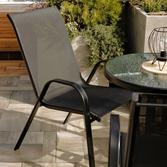 Комплект садових меблів 4Points Udine-3 з круглим столом 60см, Чорний