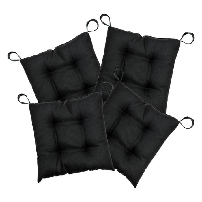 Комплект 4шт. Подушка на стул LEON 40х40см Черный