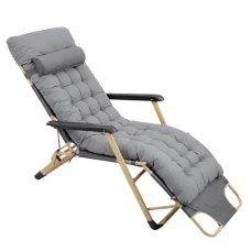 Шезлонг 4Points Cloud з подушкою-підголівником та матрасом Сірий
