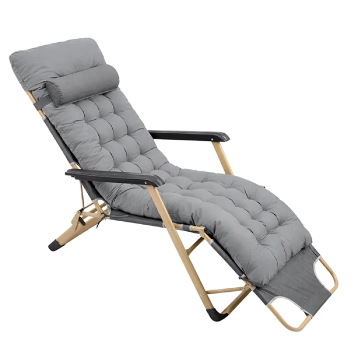 Шезлонг 4Points Cloud з подушкою-підголівником та матрасом Сірий