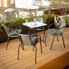 Комплект садовой мебели 4Points Monza-4 с квадратным столом 60х60х70см, Серый