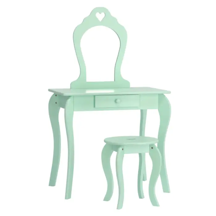 Детский туалетный столик Chomik ELSA с зеркалом + бирюзовый стул.