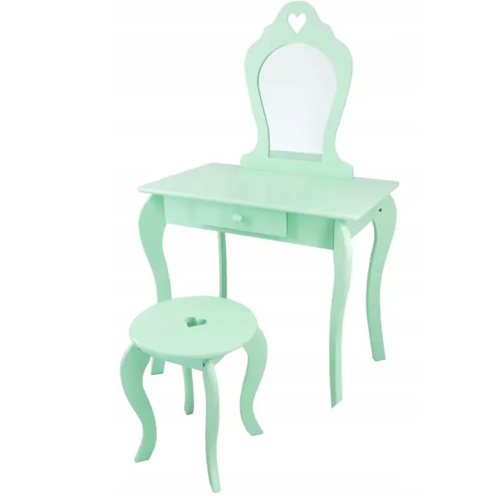 Детский туалетный столик Chomik ELSA с зеркалом + бирюзовый стул.