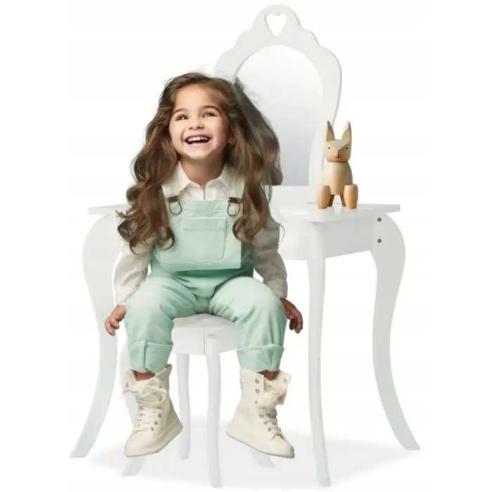 Детский туалетный столик Chomik ELSA с зеркалом + бирюзовый стул.