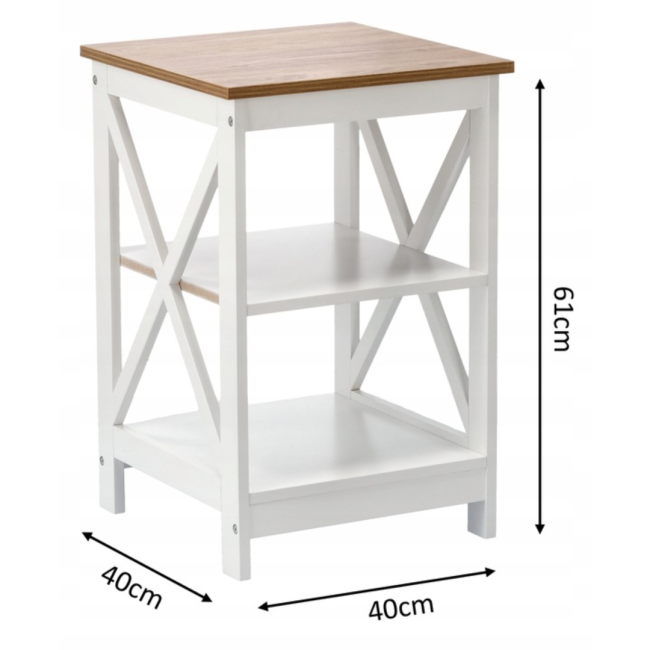 Стеллаж Chomik HOLLY с двумя деревянными полками беж