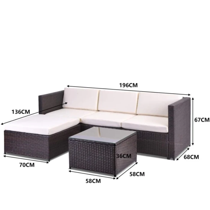 Садовая мебель Chomik GARDEN LINE ATRANI коричневый + кремовые подушки