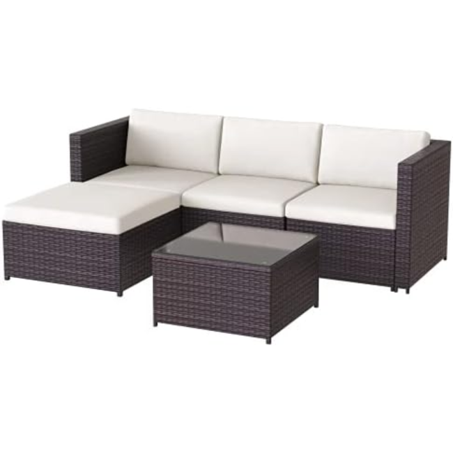 Садові меблі Chomik GARDEN LINE ATRANI коричневий + кремові подушки