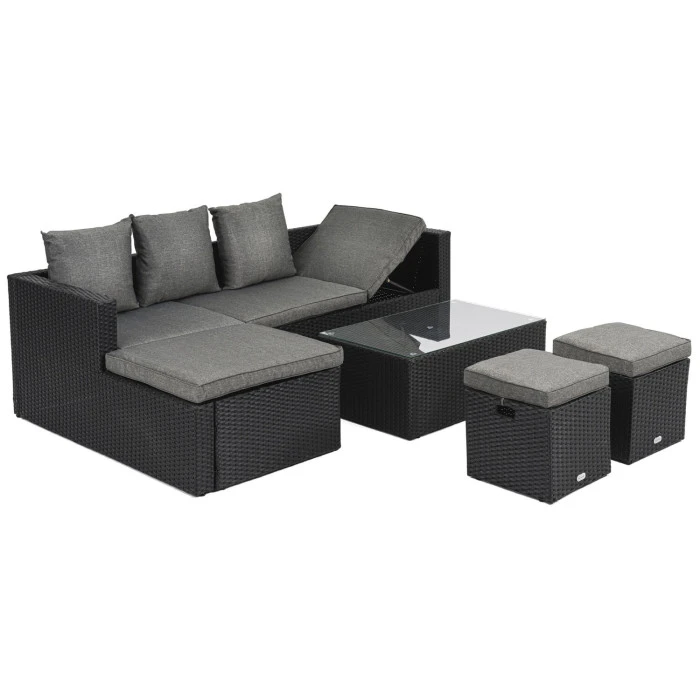 Садові меблі Di Volio Bologna чорний/сірий