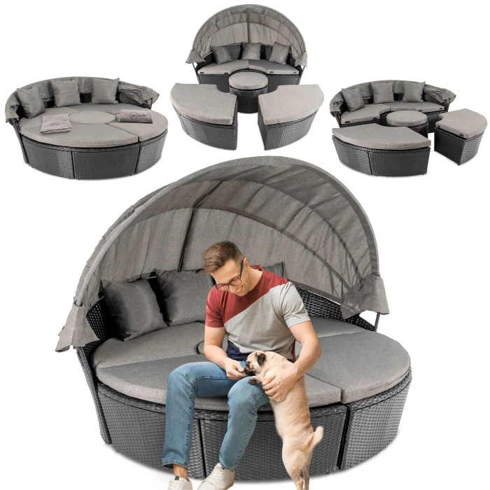 Садовая мебель Di Volio MILANO черно-серая