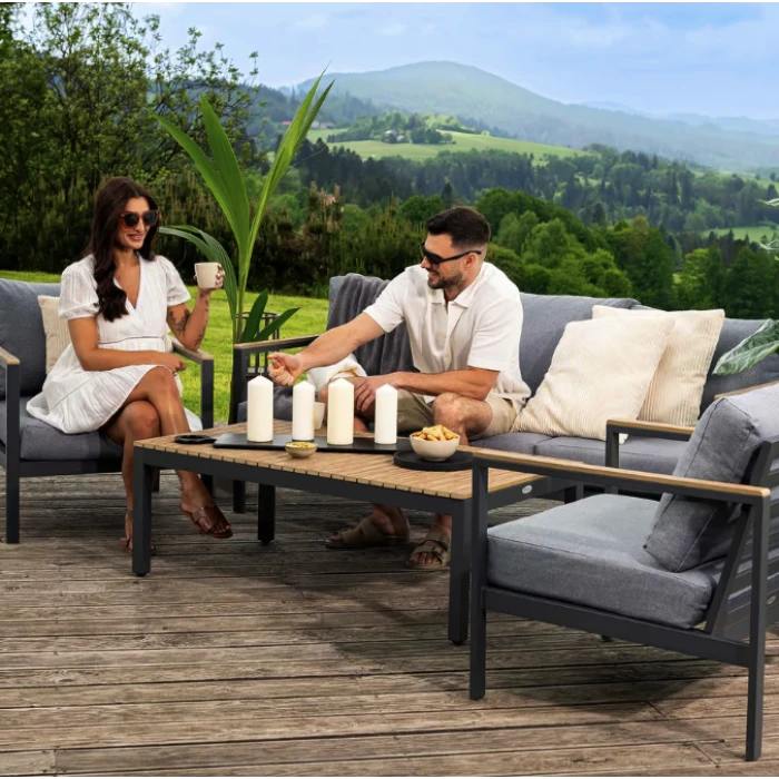 Комплект садових меблів Di Volio Tivoli графітовий/сірий