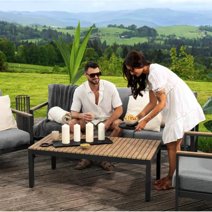 Комплект садових меблів Di Volio Tivoli графітовий/сірий