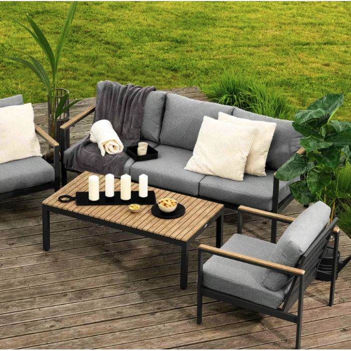 Комплект садових меблів Di Volio Tivoli графітовий/сірий