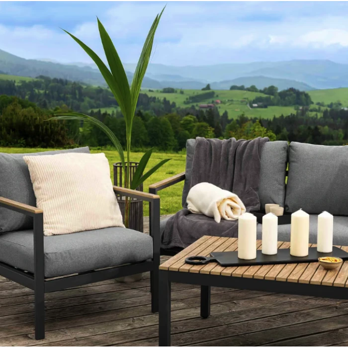 Комплект садових меблів Di Volio Tivoli графітовий/сірий