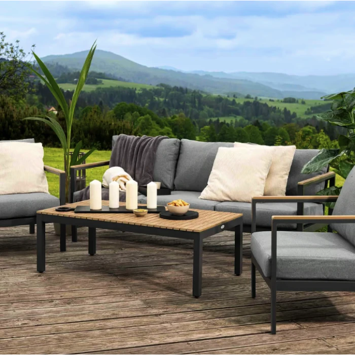 Комплект садових меблів Di Volio Tivoli графітовий/сірий