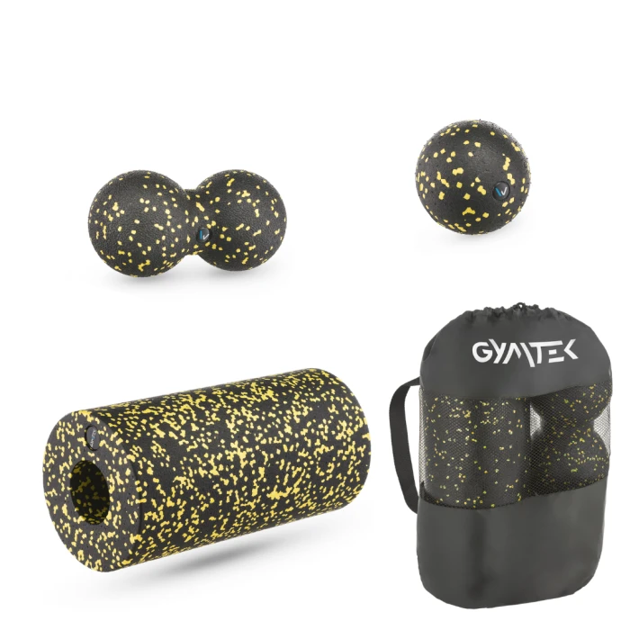 Набір масажерів Gymtek для йоги та фітнесу EPP чорно-жовтий
