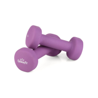 Гантели для фитнеса неопреновые Queenfit 2х1кг фиолетовый