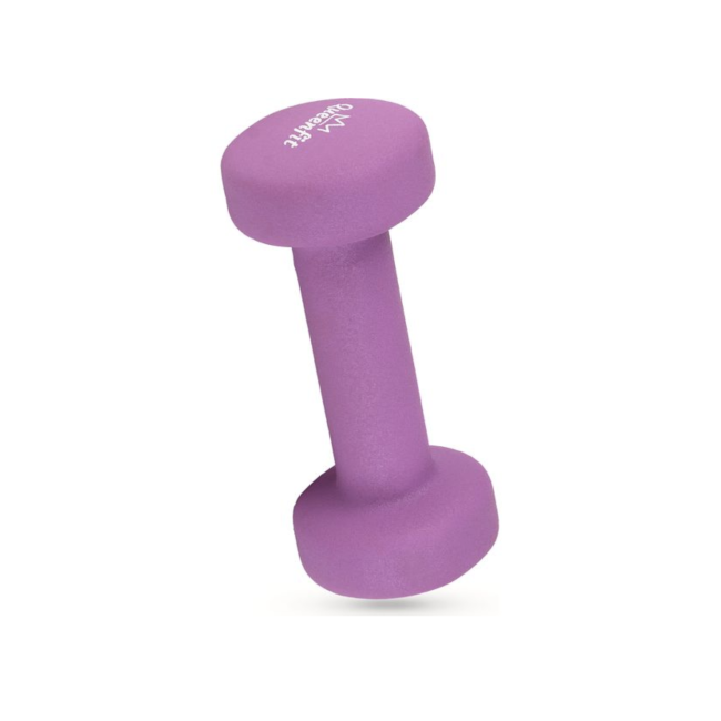Гантели для фитнеса неопреновые Queenfit 2х1кг фиолетовый