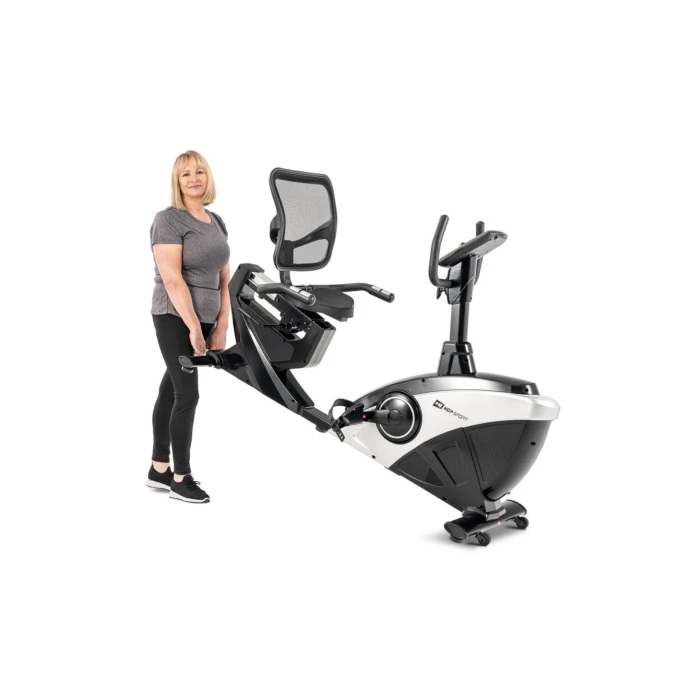 Горизонтальный велотренажер Hop-Sport HS-070L Helix серебристый iConsole+
