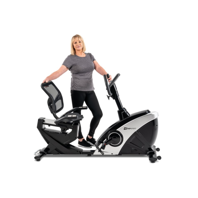 Горизонтальный велотренажер Hop-Sport HS-070L Helix серебристый iConsole+