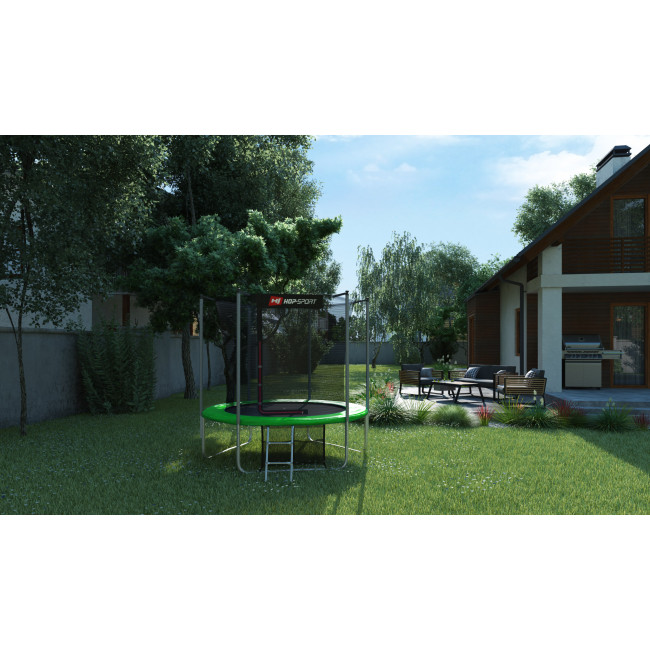 Батут Hop-Sport 8ft (244см) зелений з внутрішньою сіткою