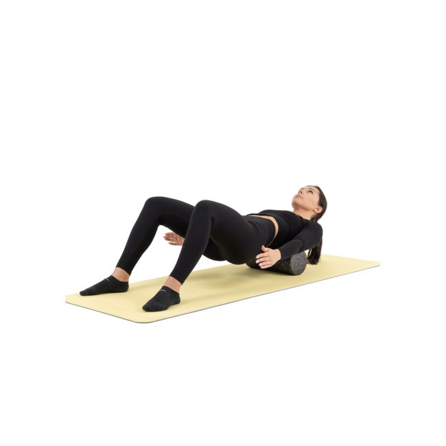 Роллер массажер (валик, ролик) гладкий заполненный Hop-Sport HS-P033SYG EPP 33см черно-фиолетовый