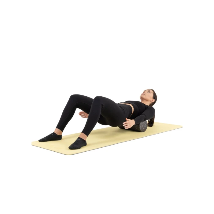 Роллер масажер (валик, ролик) гладкий заповнений Hop-Sport HS-P033SYG EPP 33см чорно-фіолетовий