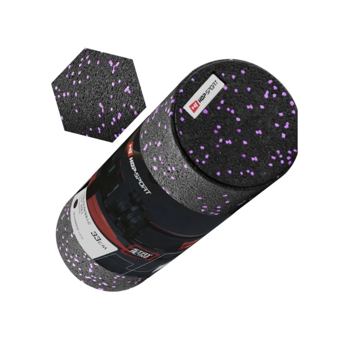 Роллер масажер (валик, ролик) гладкий заповнений Hop-Sport HS-P033SYG EPP 33см чорно-фіолетовий