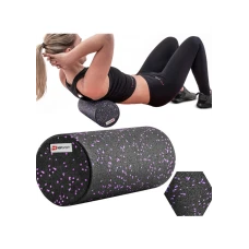 Роллер масажер (валик, ролик) гладкий заповнений Hop-Sport HS-P033SYG EPP 33см чорно-фіолетовий