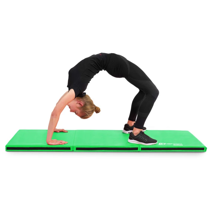Мат гимнастический Hop-Sport HS-065FM мягкий с липучкой 5см зеленый