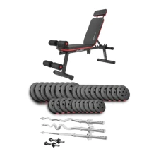 Набір Hop-Sport Premium 173кг з лавою HS-2040 HB, штангами та гантелями