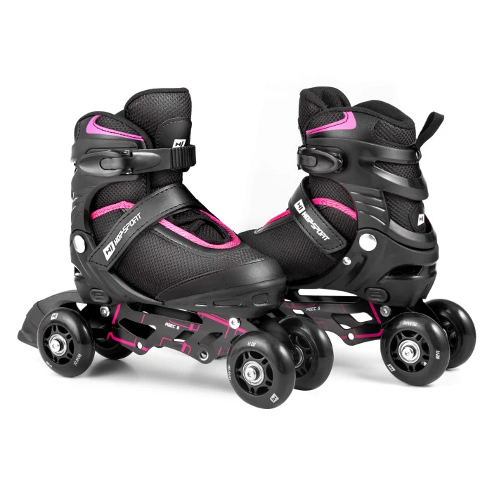 Роликові ковзани 3в1 Hop-Sport HS-903 Motion S (розмір) Чорно-рожеві