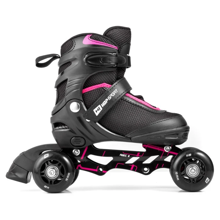 Роликові ковзани 3в1 Hop-Sport HS-903 Motion S (розмір) Чорно-рожеві