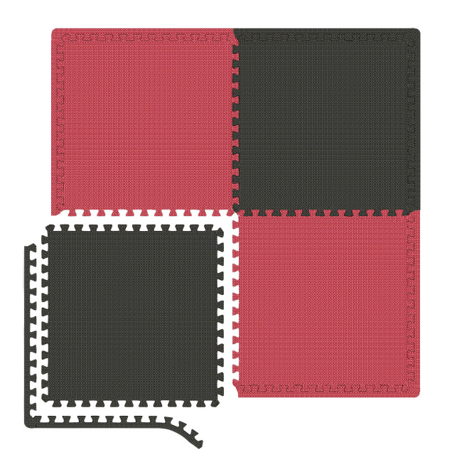 Мат-пазл Hop-Sport EVA 2см HS-A020PM - 4 частей красно-черный
