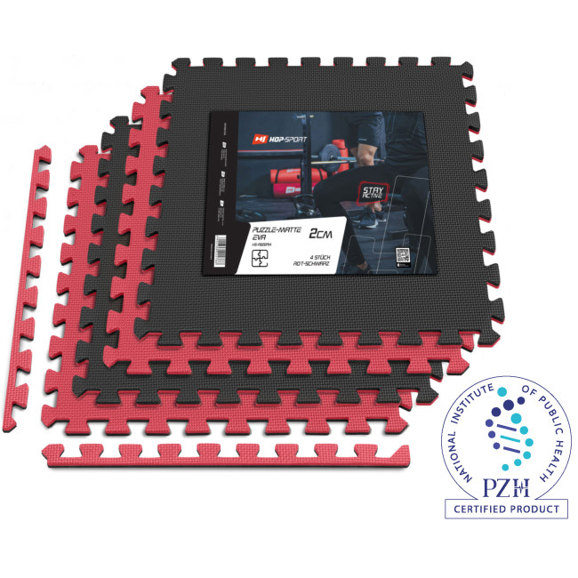 Мат-пазл Hop-Sport EVA 2см HS-A020PM - 4 частей красно-черный