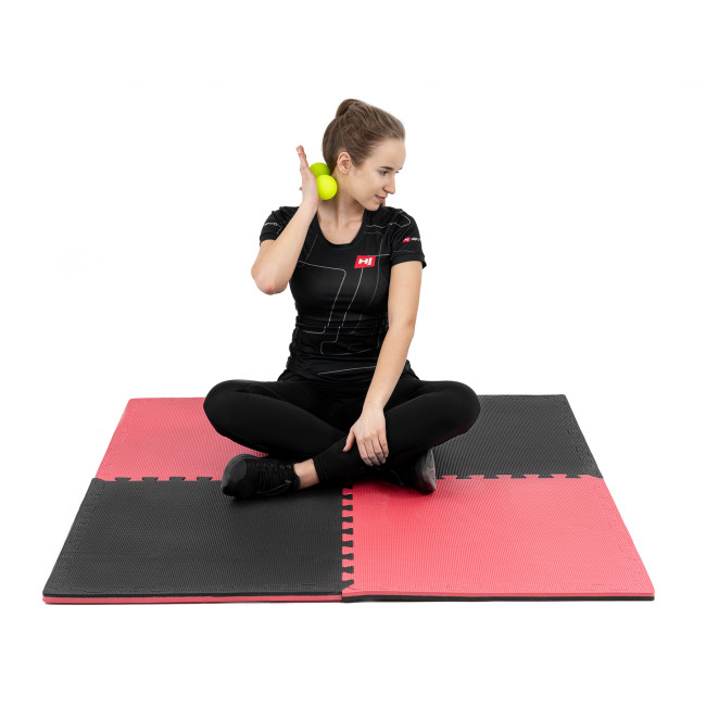 Мат-пазл Hop-Sport EVA 2см HS-A020PM - 4 частей красно-черный