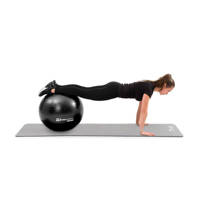 Фитбол Hop-Sport 55см черный + насос 2020