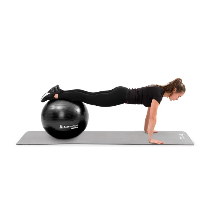 Фітбол Hop-Sport 55см чорний + насос 2020