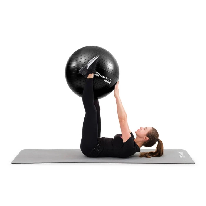 Фітбол Hop-Sport 55см чорний + насос 2020