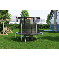 Батут Hop-Sport Premium 10ft (305см) чорно-сірий з внутрішньою сіткою