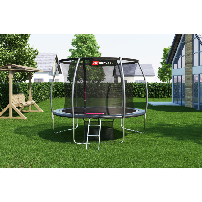 Батут Hop-Sport Premium 10ft (305см) чорно-сірий з внутрішньою сіткою