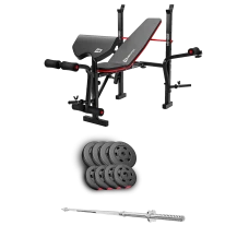 Набір Hop-Sport Premium 39кг з лавою HS-1055 Pro та штангою