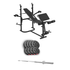Набір Hop-Sport Premium 39кг з лавою TX-020 та штангою