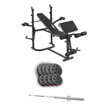 Набор Hop-Sport Premium 39кг со скамьей TX-020 и штангой