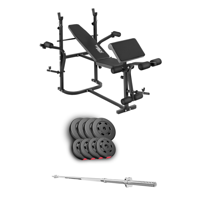 Набір Hop-Sport Premium 39кг з лавою TX-020 та штангою