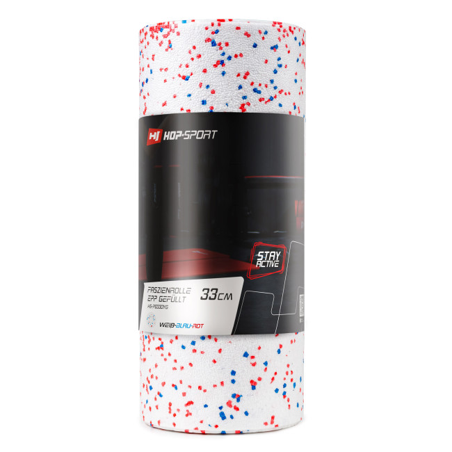 Роллер масажер (валик, ролик) Hop-Sport 3 в 1 EPP 33см HS-P033DYG білий