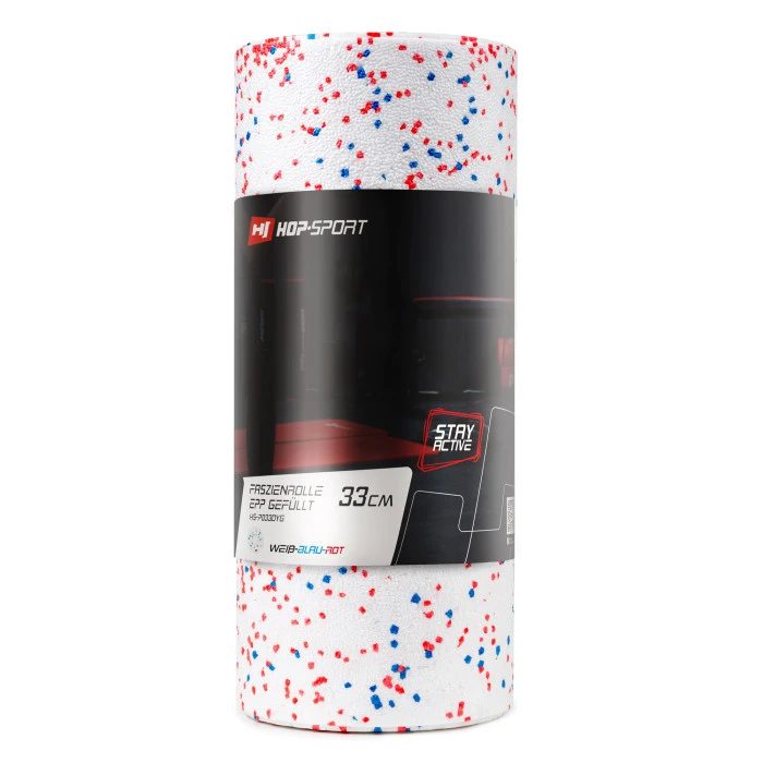 Роллер масажер (валик, ролик) Hop-Sport 3 в 1 EPP 33см HS-P033DYG білий