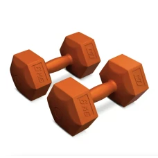 Гантели для фитнеса композитные Hop-Sport HS-C060DS 2х6кг оранжевый